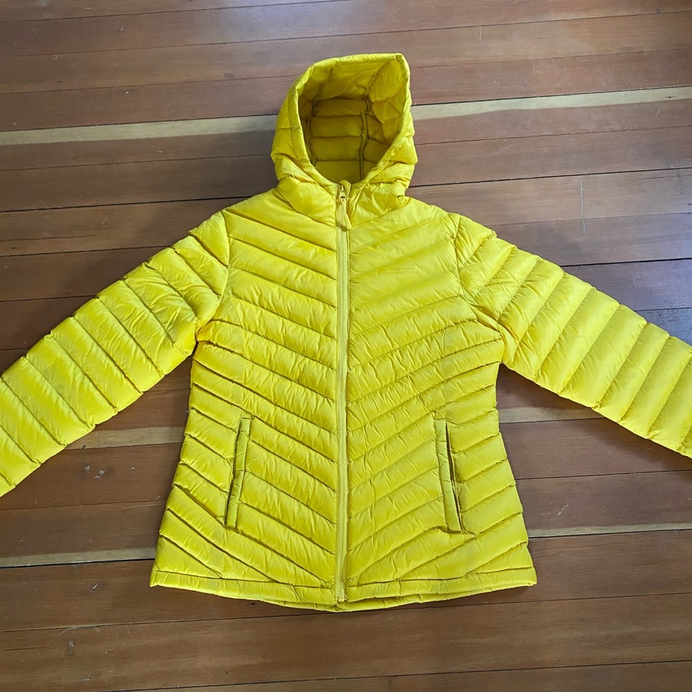 Mountain Warehouse Mustard Yellow Puffer Coat Hooded: Size US 8